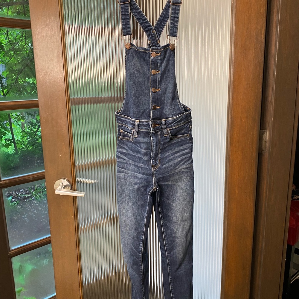 American Eagle denim overalls